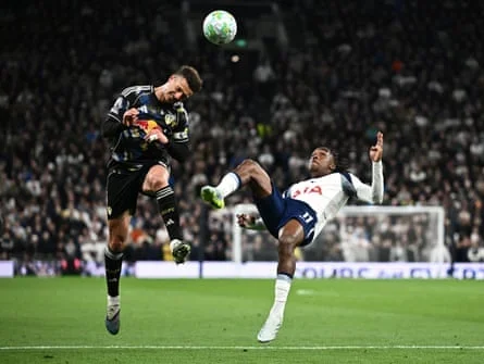 Mathys Tel fouls Ethan Ampadu to concede a penalty
